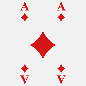 T-shirt card. Ace of diamonds card, create a t-shirt card game online.