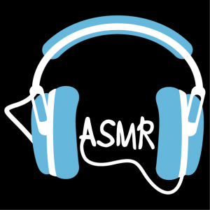 T-shirt asmr. ASMR handwritten in capital letters, and headphones.