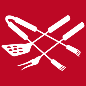 Barbecue forks and spatula, a cooking design for aprons.