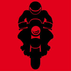 Stylized biker t-shirt designed in solid design and cut-outs in vector format to be designed online.