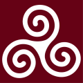 Simple Celtic triskelion with spiral branches, emblem of the Celtic.