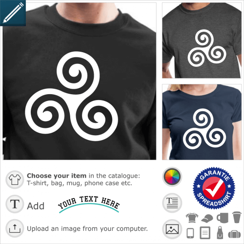 Simple and classic three-branch triskelion. A Celtic motif.