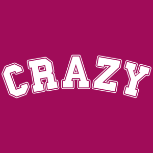 Design Crazy written as an American university name in college style typeface, in one color.