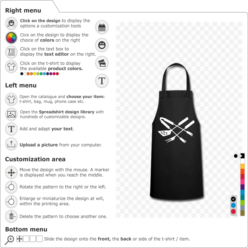 Print a barbecue apron, custom cooking apron.