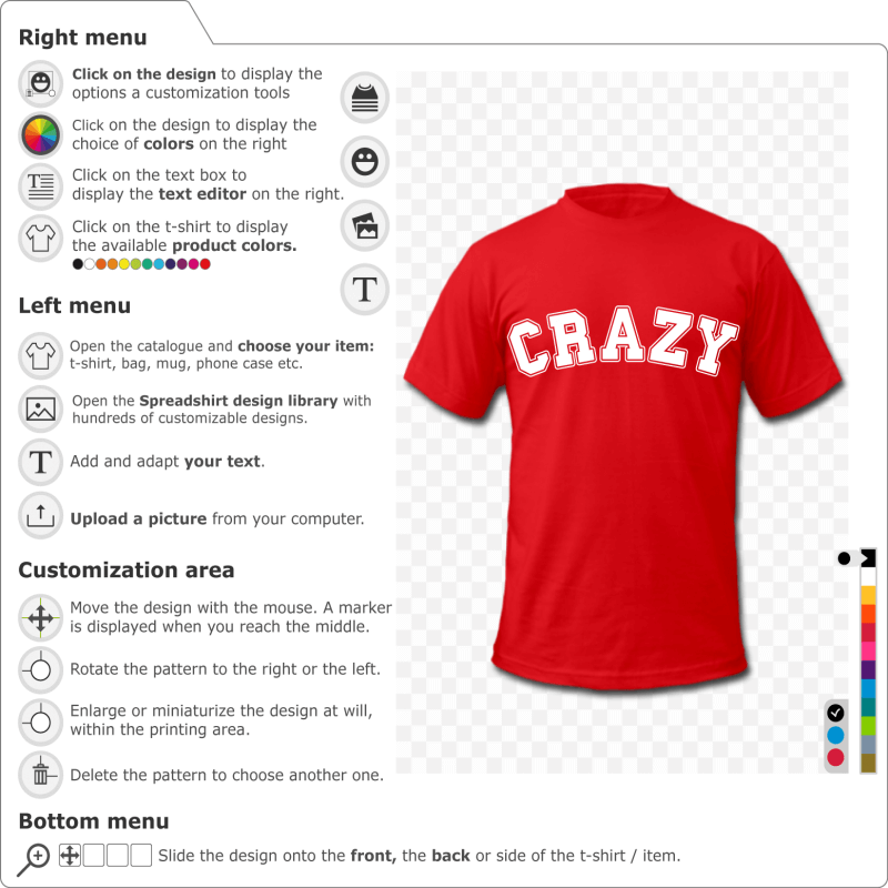 Custom Crazy T-shirt to print online