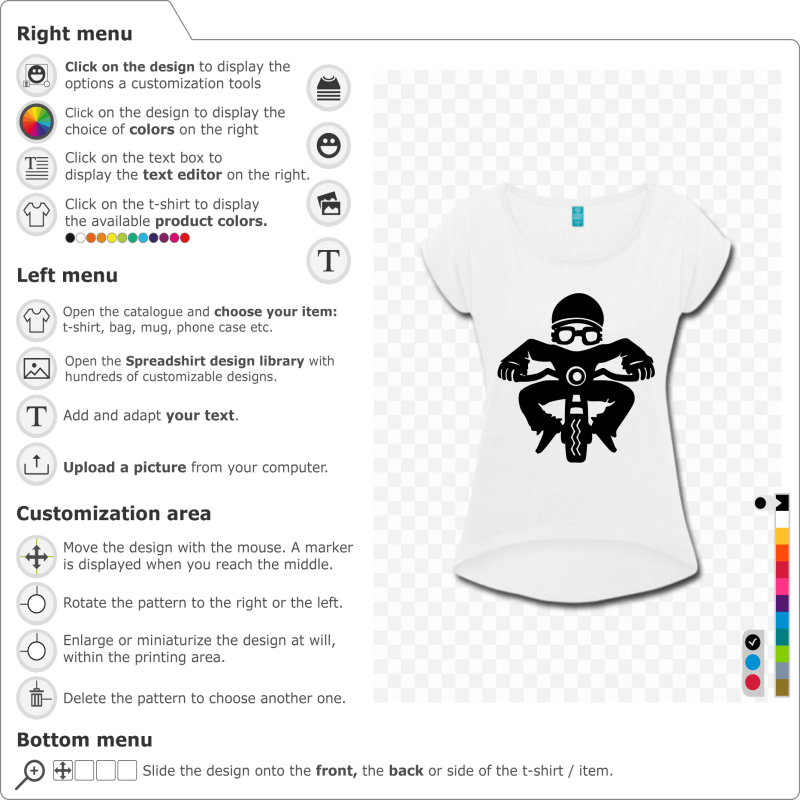 A funny biker t-shirt to create and customize online 