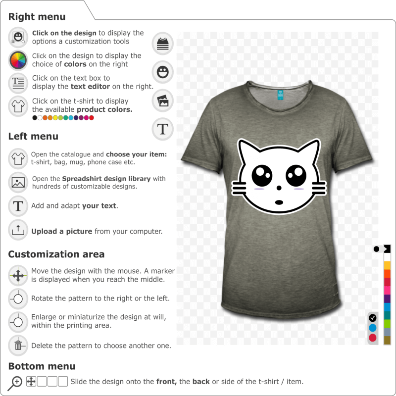 Customize a Funny Head Kitten T-shirt