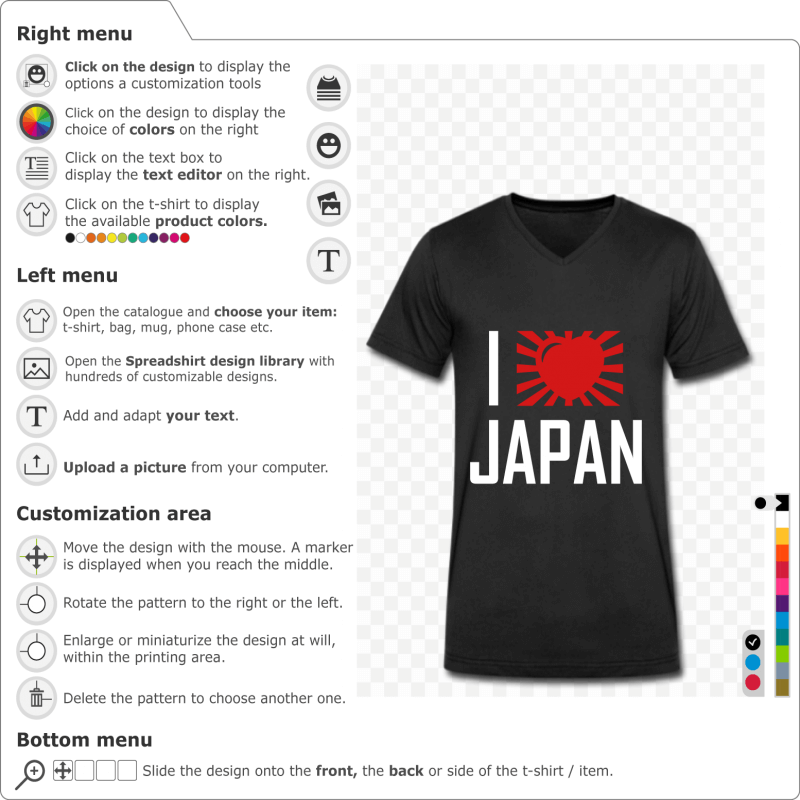 Create a t-shirt I love Japan