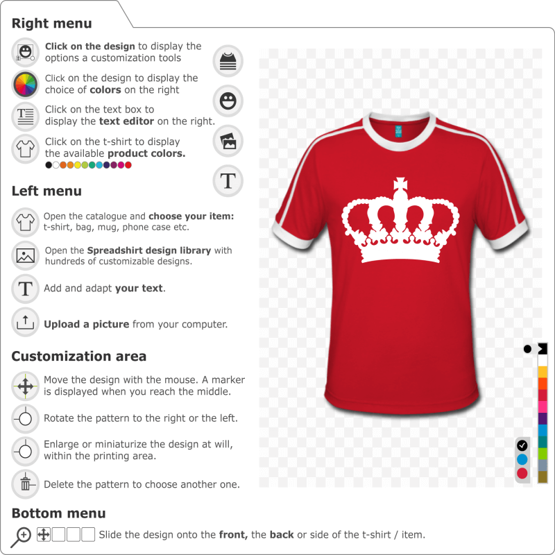 Stylized royal crown, vector design in one color to create an original keep calm t-shirt by adding your text.