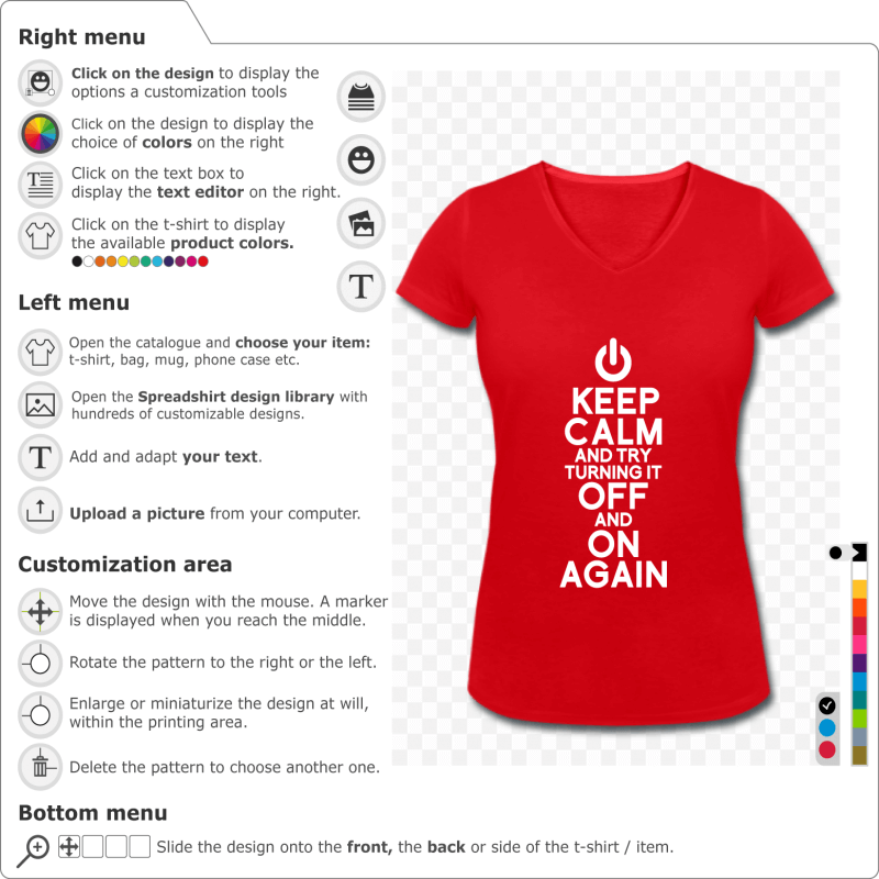Geek Keep calm ON OFF T-shirts