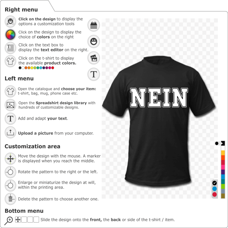 NEIN T-shirts to print online