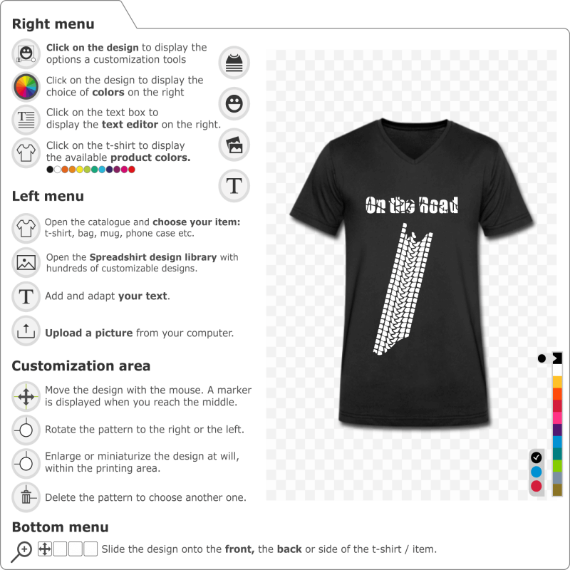 Customize an On the Road car t-shirt to print 