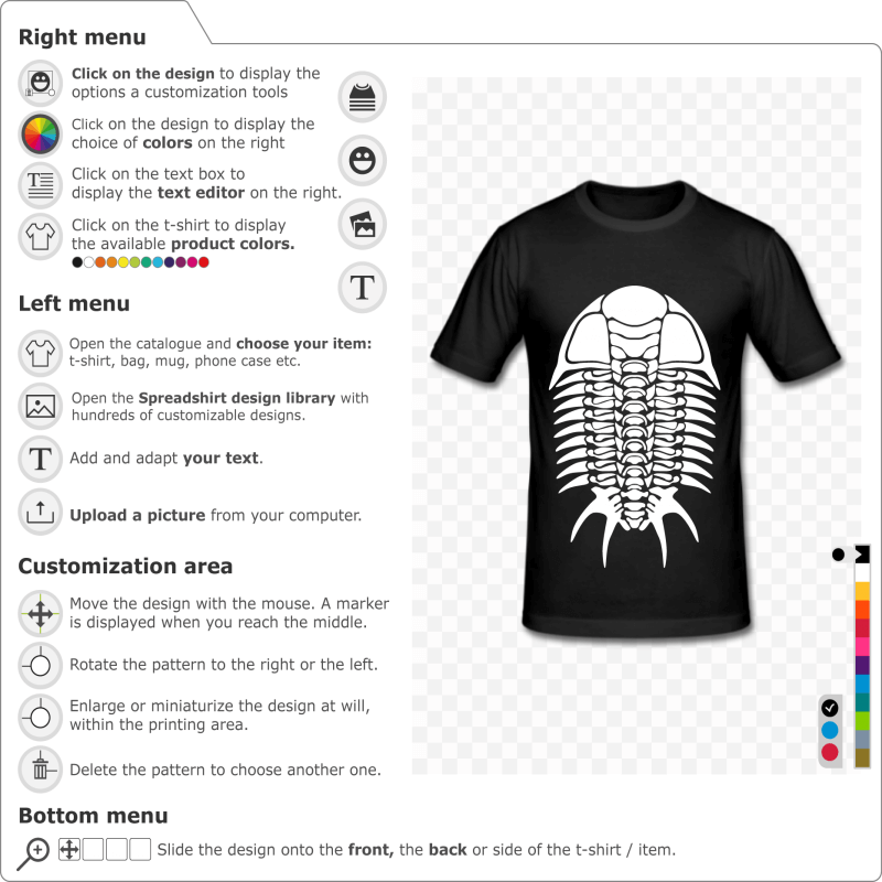 Online custom trilobite t-shirt 