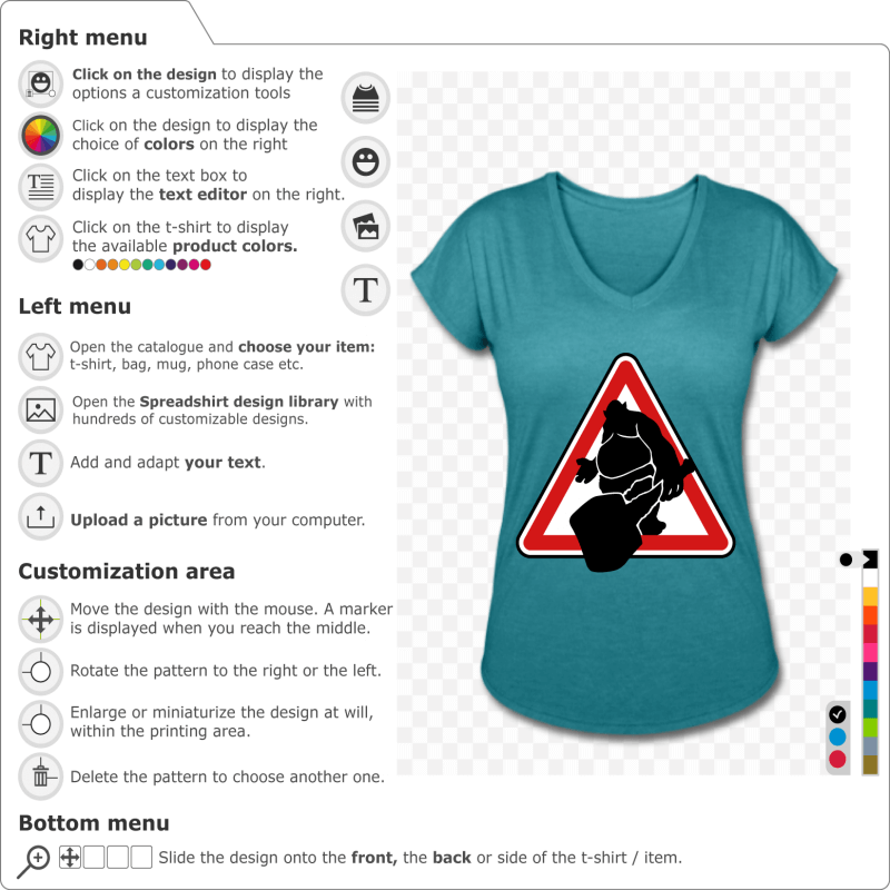 T-shirt Troll road sign to create yourself 