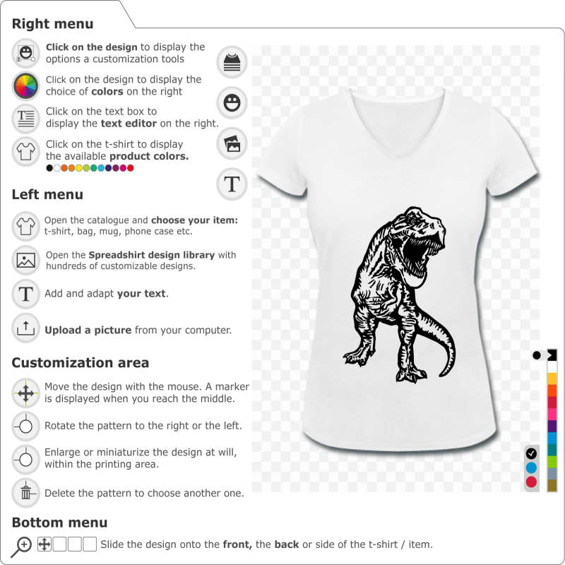 Print a Dinosaur T-rex T-shirt