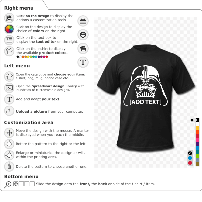 Create your Darth Vader t-shirt for May the Fourth. Darth helmet and mask, add your text.