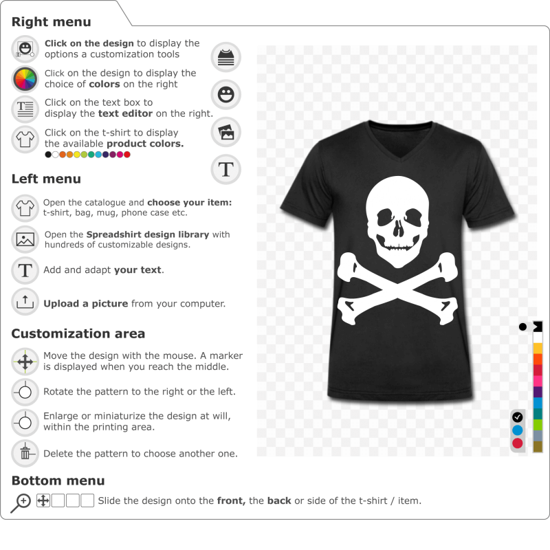 Print your Pirate T-shirt with a mocking smile online 