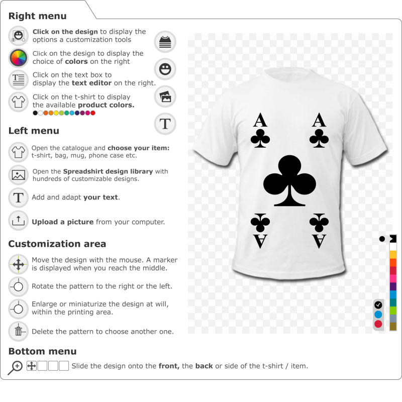 Create an Ace of clubs t-shirt online 