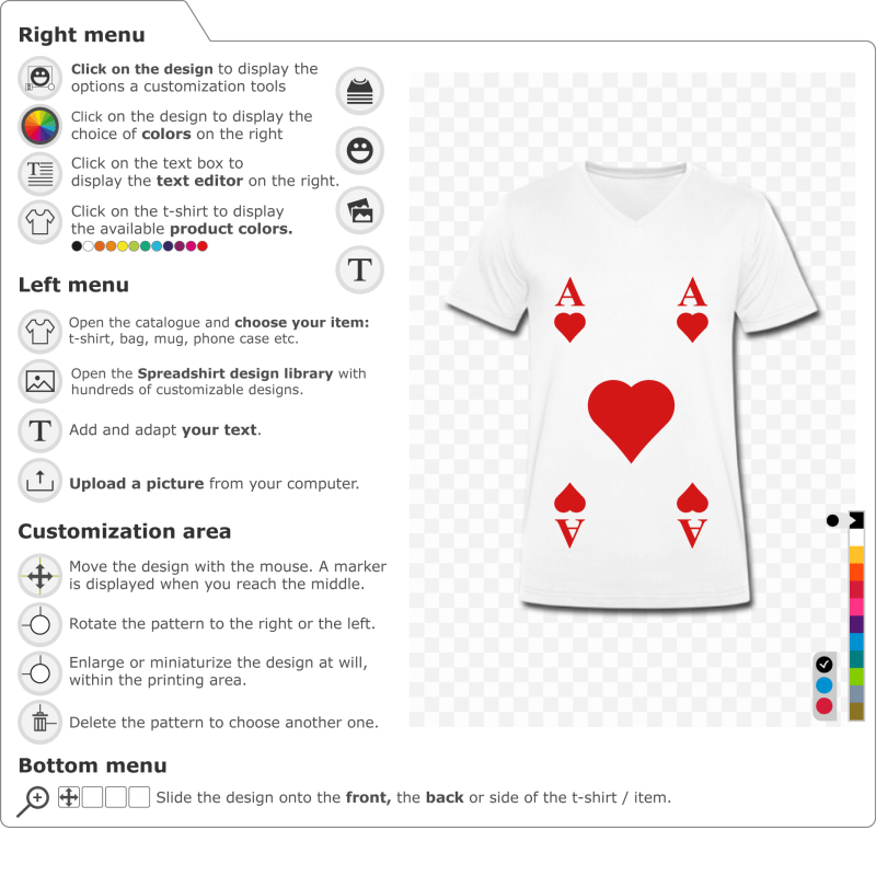 Create a personalized Ace of Hearts T-shirt 