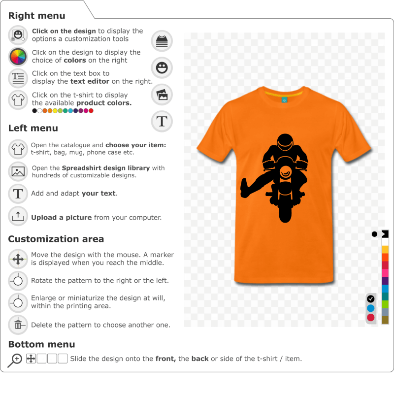 Create a t-shirt Hello biker