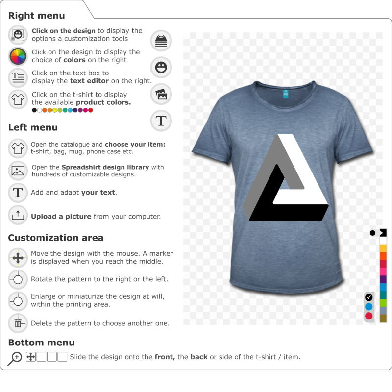 Impossible 3D triangle t-shirt to create and customize online 