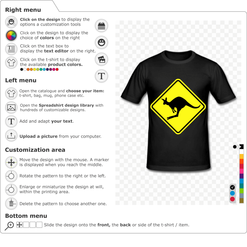 Create a customised Australian kangaroo road sign t-shirt 