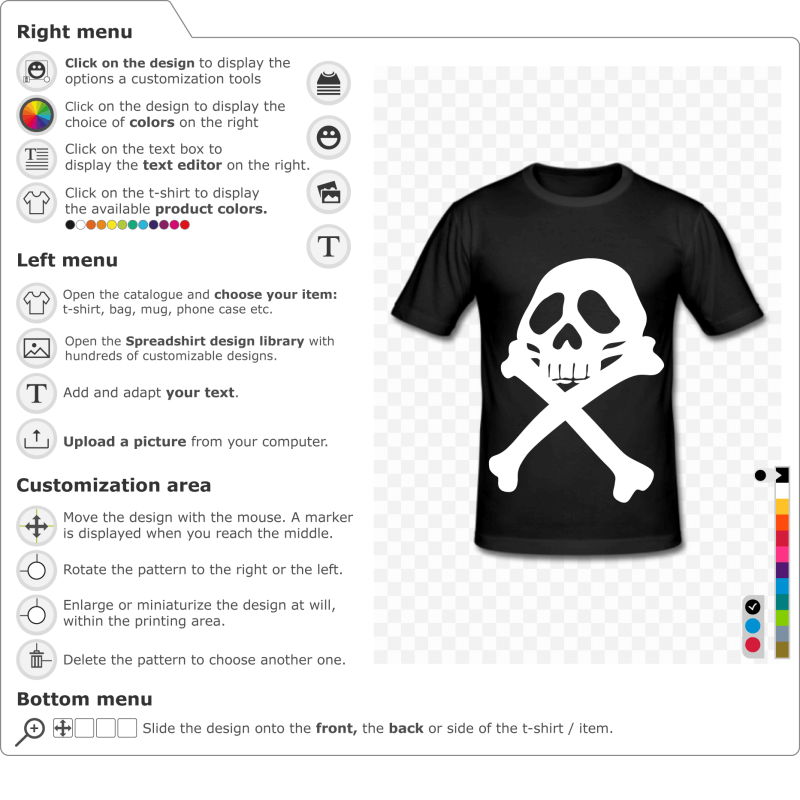 Pirate Harlock T-shirt to print yourself online 