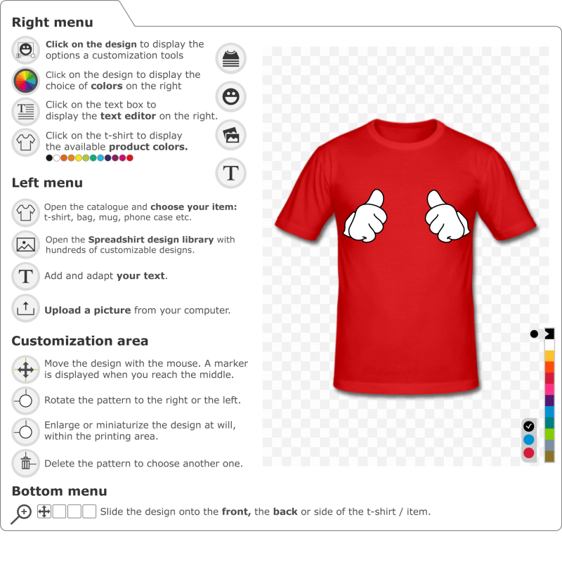 Classic t-shirt thumbs up, custom t-shirt online 