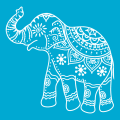 Flowered Indian elephant to personalize. Print a t-shirt.