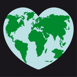 Nature and ecology T-shirt, I love earth . Heart, I love the Earth.