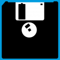 Customizable 3 inch floppy disk logo special for printing t-shirts.