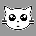 Cute kitten in kawaii lines, cat head to customize. Customized t-shirt.