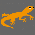 Cute plain Gecko facing right, to be printed on t-shirt.