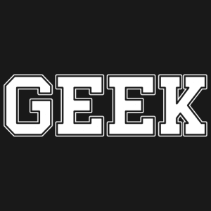 Geek written in rectangular letters with rounded edges. The letters are thickly drawn and surrounded by a thin, slightly spaced outline.