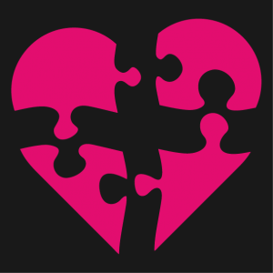 Puzzled heart, I love design to customize and print on your t-shirt.