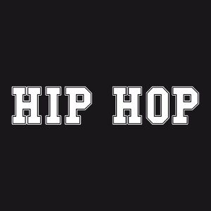 Create your Hip Hop t-shirt with this simple design in college typeface. Music t-shirt.