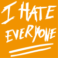 I hate everyone, scribbling in vector format, design to customize online.