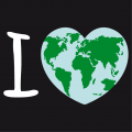 I love the Earth, heart and world map in 2 colors.