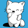 Little kawaii kitten standing up. Customizable cat design to print on t-shirt.