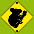 Funny Koala, parodic road sign.