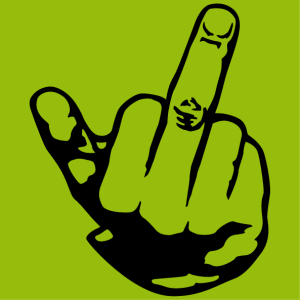 Middle finger design to customize online. Fuck you sign, men's design to print on t-shirt or accessory.