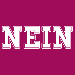 NEIN t-shirt, design in large square letters to create yourself.