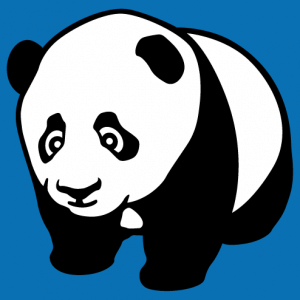 Baby panda to print online. Personalize your panda t-shirt with this four-legged black and white panda baby.