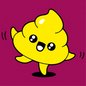 Funny kawaii t-shirt, poop emoji in kawaii & anime style in 3 colors. The emoji dances. Print a poop t-shirt.