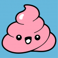 Emoji kawaii in the shape of a poop, to personalize and print on t-shirt. Poo Emoji kawaii.