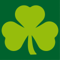 Classic three-leaf clover, one colour Irish design. Shamrock Ireland.