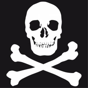 Skull and crossbones t-shirt in vector format to print.
