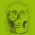 Skull T-shirt ascii. Geek skull drawn in ascii.