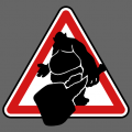 Road sign attention Troll. T-shirt to customize.