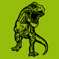 Tyrannosaurus rex, stylized realistic t-rex drawn from the front. Print a t-shirt.